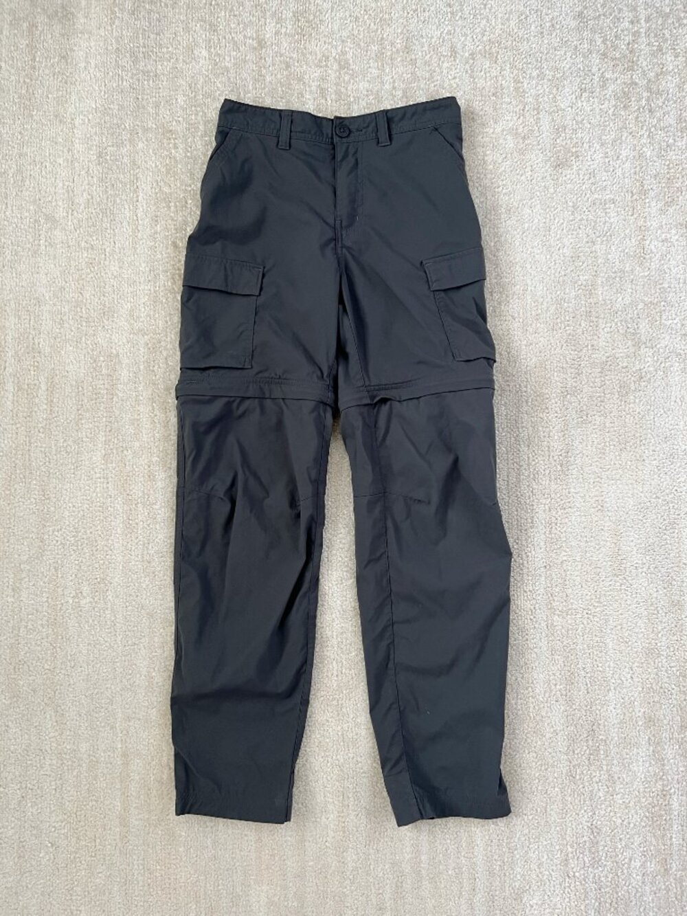 REI Co-Op Kids Convertible Zip Off Hiking Cargo Nylon Pants L Gray